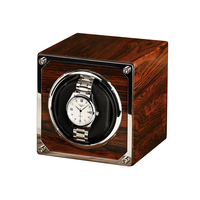 Boîte à remontoir de montre portable en bois carrée de luxe, protection unique, remontoir de montre rotatif, boîte de rangement pour montre