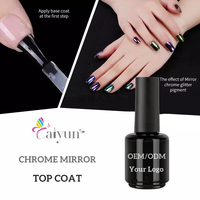 Nail Factory CY-215 Nail Gel Flake 2 en 1 Top & Base Coat Forte adhérence 15ml Poudre miroir Top Coat
