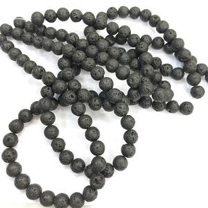 Perline di <span class=keywords><strong>pietra</strong></span> naturale nero <span class=keywords><strong>pietra</strong></span> <span class=keywords><strong>lavica</strong></span> vulcanica per la creazione di gioielli fai da te bracciale accessori di perline - Product Image 2