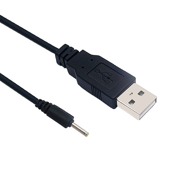 USB-A to DC 2.5mm Small Round-Hole Charging Cable for Tablets and Power Banks