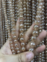 Vente en gros de 4m 6mm 8mm 10mm 12mm 14mm 16mm perles d'agate ronde à facettes brillantes en pierre galvanisée rayure pour la fabrication de bijoux