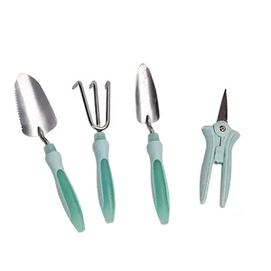 Customized Designed Innovative 4 Pieces Stainless Stell Include Garden Trowel Cultivator Pruner Mini Garden Hand Tool Set