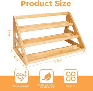 Organizador de especias de bambú para encimera, estante moderno de varios niveles para especias de cocina y almacenamiento de vajilla - Product Image 2