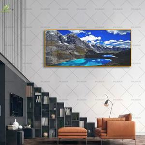 Peinture sur toile Giclée moderne pour la décoration intérieure, Paysage du lac Moraine dans le parc national de Banff dans les montagnes, Art mural - Product Image 6