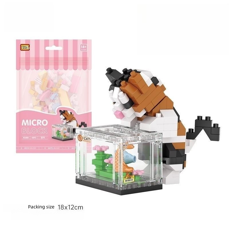 LOZ 8608 Pet Cat Mini Tidal Play Building Block Pendant
