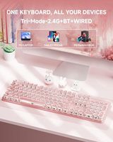 OEM ODM TK950 Typewriter Wireless Mechanical Keyboard Aesthetic TriMode Bluetooth24GWired Retro Punk Typewriter Keyboard with Wh