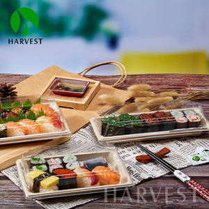 Papier de bagasse de canne à sucre sulfurisé étanche pâte à papier non blanchie boîte <span class=keywords><strong>Maki</strong></span> jetable 100% <span class=keywords><strong>plateau</strong></span> à <span class=keywords><strong>sushi</strong></span> en pâte compostable - Product Image 6