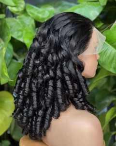 Peluca con malla frontal de onda suelta rizada hinchable para mujer 250% densidad sin pegamento 5*5 cabello humano vietnamita crudo transparente pequeño encaje HD - Product Image 4