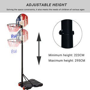 Aro de <span class=keywords><strong>Baloncesto</strong></span> Ajustable para Adultos y <span class=keywords><strong>Niños</strong></span>, Móvil, Interior/Exterior, Altura Estándar, Equipo Portátil para Cancha Doméstica - Product Image 5