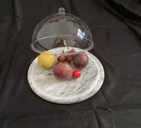 Plateau présentoir pain Dessert, céramique marbre noir, plats de présentation de gâteaux et desserts, avec couvercle en verre, tasse support à gâteaux, plateau de service pour le mariage