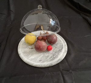 <span class=keywords><strong>Plateau</strong></span> présentoir pain Dessert, céramique marbre noir, plats de présentation de gâteaux et desserts, avec couvercle en verre, tasse support à gâteaux, <span class=keywords><strong>plateau</strong></span> de <span class=keywords><strong>service</strong></span> pour le mariage - Product Image 5