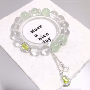 Pulsera de cuentas de calabaza con cristales brillantes y efecto craquelado, joyería de fantasía - Product Image 1