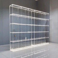 Boîte de rangement ovale verticale moderne et portable pour bureau, transparente, anti-poussière, en acrylique, amovible, écologique, pour figurines/bulles