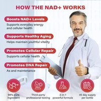 Complément alimentaire liquide NAD+ de la marque MNK, 1000 mg de nicotinamide riboside, resvératrol, PQQ, améliore l'immunité pour les hommes et les femmes, pour une meilleure santé