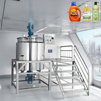 Cuve de mélange et de réaction à double enveloppe de 1000L en acier inoxydable 304, chauffée à la vapeur, avec homogénéisateur à engrenages, pour la fabrication de lotions, shampoings et produits chimiques