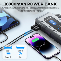 TOPDON V2200 2200A Peak 12V 16000mAH Portable Mini Emergency Car Boosters Jump Pack Box Battery Power Bank Auto Car Jump Starter.