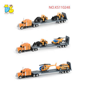 Camión Militar <span class=keywords><strong>de</strong></span> Ingeniería <span class=keywords><strong>de</strong></span> bomberos para niños, material <span class=keywords><strong>de</strong></span> aleación, con cabezal <span class=keywords><strong>de</strong></span> remolque, 2 coches deportivos, gran oferta - Product Image 5