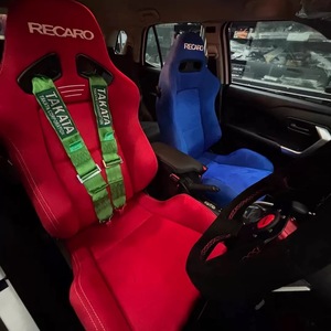 Sedile da Corsa Universale YLD Racing Regolabile con Rivestimento in Pelle Scamosciata Rossa - Product Image 3