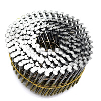 Clous en bobine à tige annulaire de 15 degrés, collés sur fil, 2,5x50 pour palettes, à utiliser avec une cloueuse pneumatique à bobine