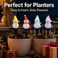 Luce Solare LED a Forma di Pupazzo di Neve per Esterni, con Picchetto per Giardino, Patio, Vialetto e Decorazione del Cortile