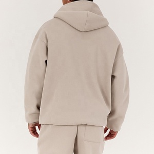 Großhandel Relaxed Fit Herren Trainings anzug Fleece Reiß verschluss Kapuzen pullover und Jogger hose Set - Product Image 3