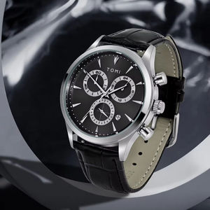 นาฬิกาข้อมือควอตซ์แฟชั่นผู้ชาย <span class=keywords><strong>TOMI</strong></span> T602 สาย PU ตัวเรือนโลหะผสมทรงกลม <span class=keywords><strong>ราคา</strong></span>โรงงาน พร้อมฟังก์ชั่นวันที่อัตโนมัติ - Product Image 2