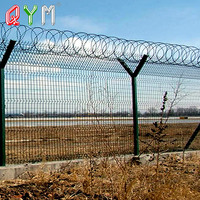 Panneau de clôture de sécurité de prison Clôture d'aéroport avec poteaux ronds en Y