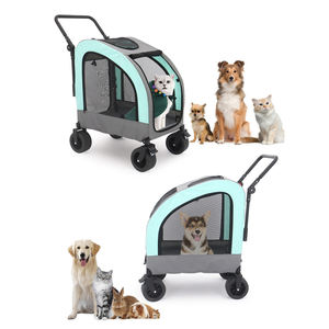 E-RIKE köpek kedi katlanır sepet kamp nefes örgü katlanabilir evcil vagon ile dönebilir tekerlekler - Product Image 6
