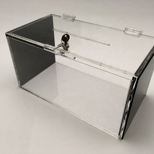 Dịch Vụ Oem Và Chất Lượng Cao Trang Trí Sang Trọng Hình Chữ Nhật <span class=keywords><strong>Acrylic</strong></span> Cao Trong Suốt Hộp Tiền Với Khóa Và Chìa Khóa - Product Image 6