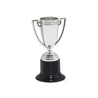 Trophée en plastique doré avec base ronde noire Prix bon marché Mini trophée plaqué logo personnalisé en bronze argenté doré