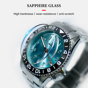 Nuevo <span class=keywords><strong>GMT</strong></span> 20 ATM 200m impermeable NH34 MOVIMIENTO DE ACERO INOXIDABLE personalizado bisel de cerámica buzo relojes mecánicos automáticos - Product Image 5