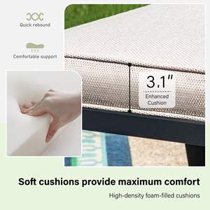 जेयूनियन टिकाऊ आउटडोर डाइनिंग सेट 6-सीटर रतन पैटिको फर्नीचर की मेज के आसपास डाइनिंग कुर्सियां - Product Image 5