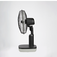 Ventilateur de bureau intelligent rechargeable de 12 pouces, grande capacité de batterie, moteur DC à balais, mini ventilateur de table solaire numérique pour le refroidissement de l'air