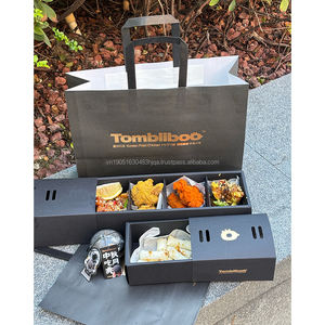 Caja de cartón deslizante rectangular personalizada para pollo frito coreano con separador, para llevar, de papel, para comida rápida - Product Image 2