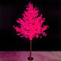 Vente chaude usine : Décoration paysagère extérieure pour jardin, mariage, Noël – Feuilles artificielles roses de 3 m, éclairées par LED, indice IP65