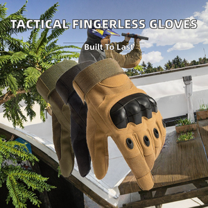 Guantes Tácticos para Exteriores, para Caza, Tiro, Equitación, Fitness, Senderismo, Motociclismo, sin Dedos, Medios Dedos, de Cuero, Transpirables - Product Image 2