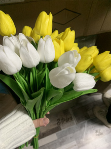 Vente en Gros de Tulipes au Toucher Réel Fleur Artificielle Tulipes Artificielles en PU Blanches pour l'Arrangement Floral de Mariage à la Maison - Product Image 5
