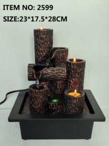 Fontaine en polyrésine avec bougeoir Relax intérieur de table petite fontaine d'eau de jardin décorative - Product Image 4