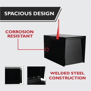 Outdoor Metal Mailbox for <strong>Outside</strong> Modern <strong>Post</strong> Mount Package Parcel Drop <strong>Box</strong> - Product Image 2
