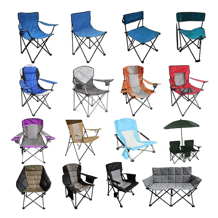 Chaise pliable Portable, vente en gros, chine, OEM, extérieur, pique-nique, plage, Camping, pêche, chaise pliante avec accoudoir, sillas plegables