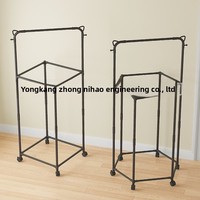 Porte-vêtements rotatif hexagonal multifonctionnel en métal avec roulettes pour chambre et balcon, fonction séchage, pour manteaux et chapeaux
