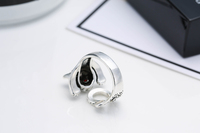 Personality New 2021 Fashion Adjustable Jewelry Thai Silver Crystal Temperament Opening Rings