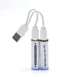 Hot Sale Rechargeable 1.5V AA 14500 Li-ion Faster Charge Type C Li Ion Battery With USB Port