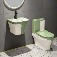 Cuvettes de toilettes en céramique pour projets de construction – Meilleures ventes – Design moderne, double chasse, monobloc, avec options de drainage S-Trap et P-Trap