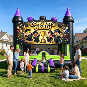 Castillo Inflable Personalizado con Temática de Fiesta de Graduación, <span class=keywords><strong>Casa</strong></span> de Brinco Inflable para Niños y Adultos, para Alquiler Comercial - Product Image 1