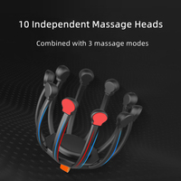 Masseur de tête vibrante électrique Masseur de tête de pieuvre avec 10 têtes de massage individuelles et 3 modes pour relâcher la pression