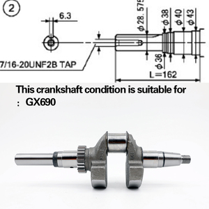 Originele fabrieks onderdelen voor tweecilinder benzinemotoren GX630/690 krukas uitgaande as Q/S/T as ET12000 generator krukas - Product Image 4