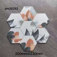 Carreaux muraux en céramique émaillée 3D de style campagnard moderne 20-23cm Carreaux hexagonaux mats avec caractéristiques de mélange de sol classiques