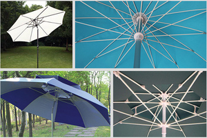 ร่มชายหาดแบบสองชั้นเสริมใยแก้วพร้อมขาตั้ง - Product Image 5