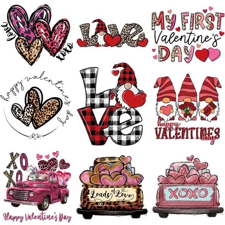 Love Valentines Day Stickers for Clothes Iron On Heat Transfer Thermal  Patches